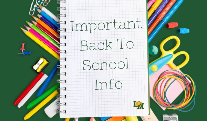 Back to School Dates for 21-22