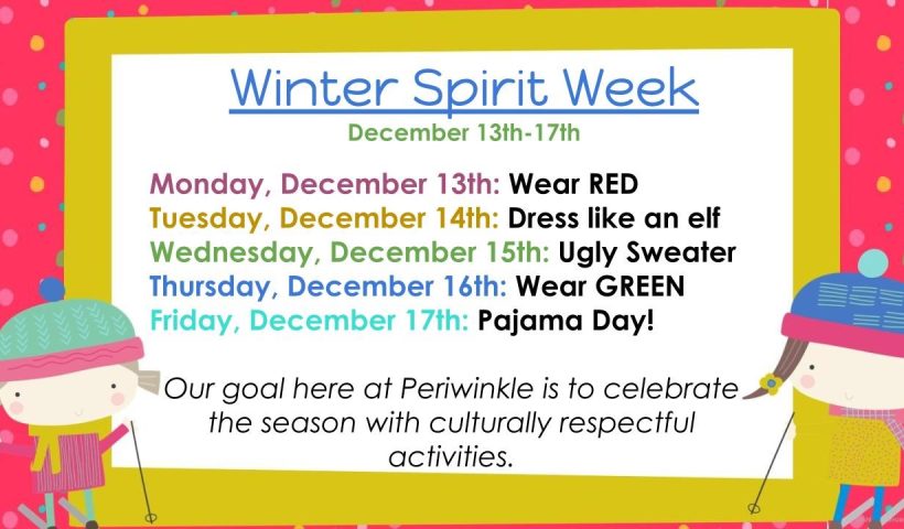 Winter Spirit Week December 13-17